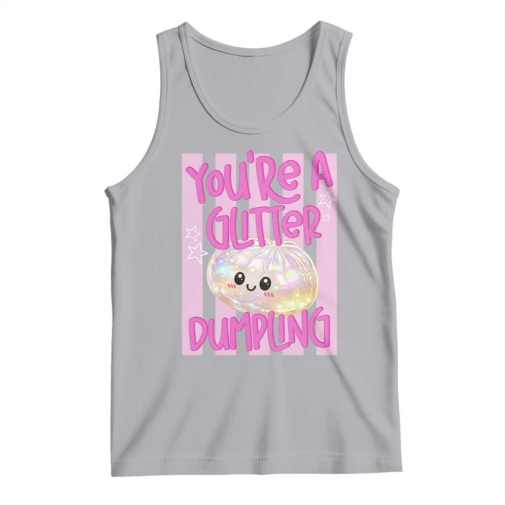 You Are A Glitter Dumpling Cute Preppy Pastel Graphic Tank Top Kawaii Pastel Pink Striped Food Quote