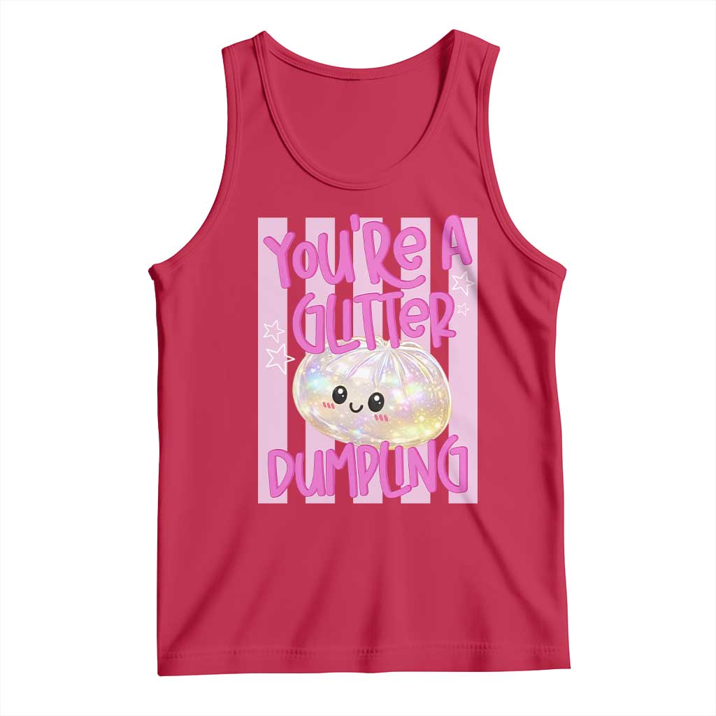 You Are A Glitter Dumpling Cute Preppy Pastel Graphic Tank Top Kawaii Pastel Pink Striped Food Quote