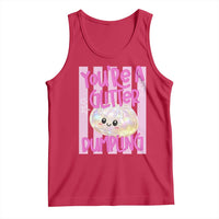 You Are A Glitter Dumpling Cute Preppy Pastel Graphic Tank Top Kawaii Pastel Pink Striped Food Quote