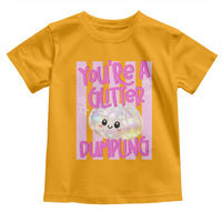 You Are A Glitter Dumpling Cute Preppy Pastel Graphic Toddler T Shirt Kawaii Pastel Pink Striped Food Quote