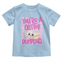 You Are A Glitter Dumpling Cute Preppy Pastel Graphic Toddler T Shirt Kawaii Pastel Pink Striped Food Quote