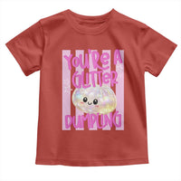 You Are A Glitter Dumpling Cute Preppy Pastel Graphic Toddler T Shirt Kawaii Pastel Pink Striped Food Quote