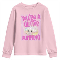 You Are A Glitter Dumpling Cute Preppy Pastel Graphic Youth Sweatshirt Kawaii Pastel Pink Striped Food Quote
