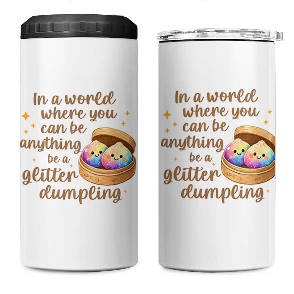 Be A Glitter Dumpling Kawaii Graphic 4 in 1 Can Cooler Tumbler In A World Squish Squad Mystery Box