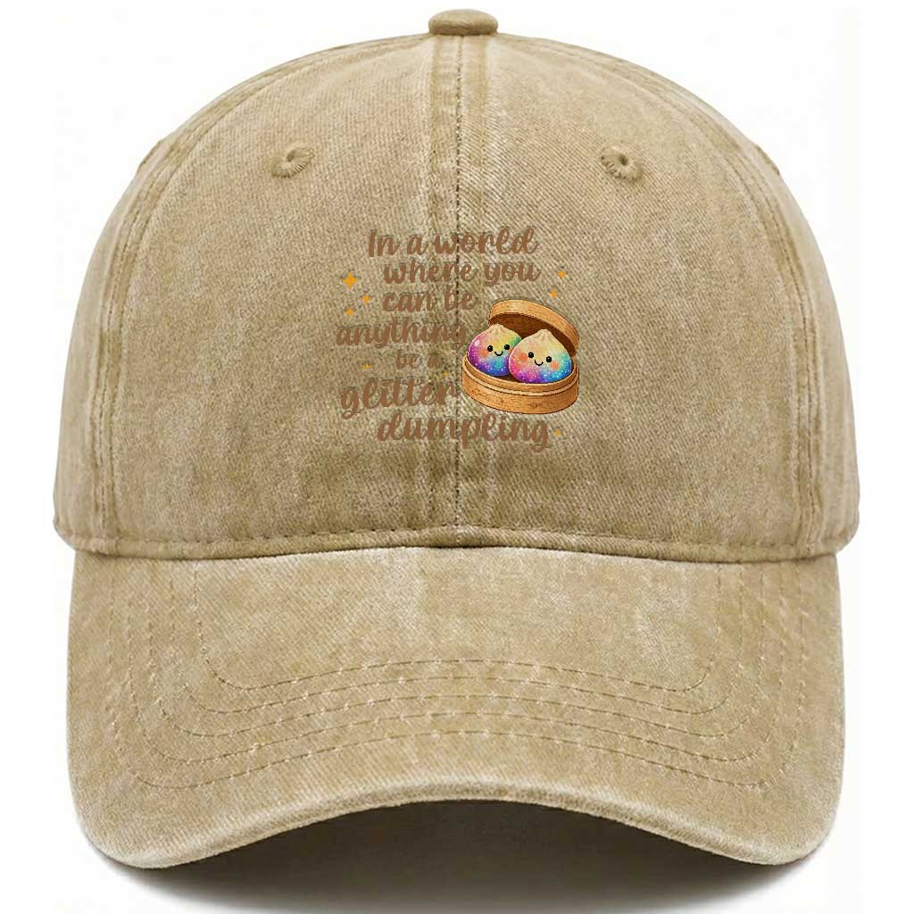 Be A Glitter Dumpling Kawaii Graphic Washed Cotton Baseball Cap In A World Squish Squad Mystery Box