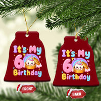 Its My 6th Birthday Kawaii Glitter Dumpling Graphic Ceramic Ornament Cute 6 Years Old Rainbow Bday Girl Party