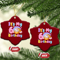 Its My 6th Birthday Kawaii Glitter Dumpling Graphic Ceramic Ornament Cute 6 Years Old Rainbow Bday Girl Party