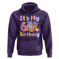 Its My 6th Birthday Kawaii Glitter Dumpling Graphic Hoodie Cute 6 Years Old Rainbow Bday Girl Party