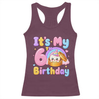 Its My 6th Birthday Kawaii Glitter Dumpling Graphic Racerback Tank Top Cute 6 Years Old Rainbow Bday Girl Party
