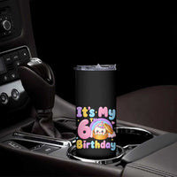Its My 6th Birthday Kawaii Glitter Dumpling Graphic Skinny Tumbler Cute 6 Years Old Rainbow Bday Girl Party