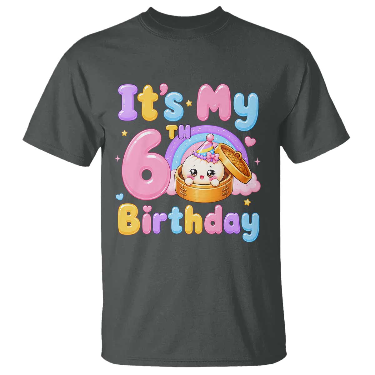 Its My 6th Birthday Kawaii Glitter Dumpling Graphic T Shirt Cute 6 Years Old Rainbow Bday Girl Party