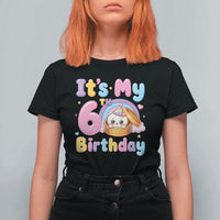 Its My 6th Birthday Kawaii Glitter Dumpling Graphic T Shirt For Women Cute 6 Years Old Rainbow Bday Girl Party