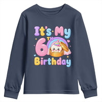 Its My 6th Birthday Kawaii Glitter Dumpling Graphic Youth Sweatshirt Cute 6 Years Old Rainbow Bday Girl Party