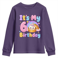Its My 6th Birthday Kawaii Glitter Dumpling Graphic Youth Sweatshirt Cute 6 Years Old Rainbow Bday Girl Party