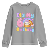 Its My 6th Birthday Kawaii Glitter Dumpling Graphic Youth Sweatshirt Cute 6 Years Old Rainbow Bday Girl Party