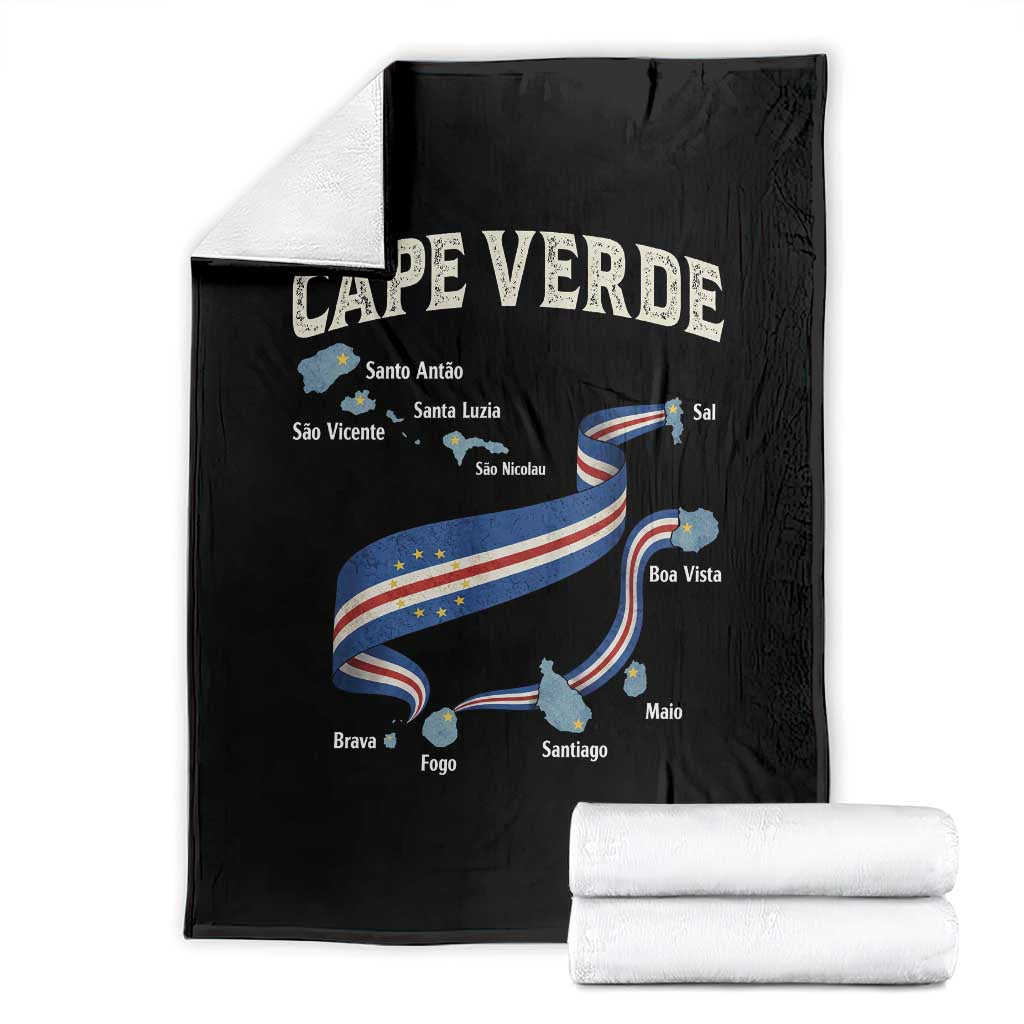 Cape Verde Islands Map National Flag Throw Blanket Cabo Verde Archipelago Geography Pride