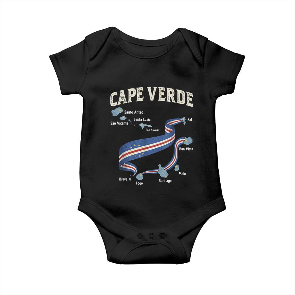 Cape Verde Islands Map National Flag Baby Onesie Cabo Verde Archipelago Geography Pride