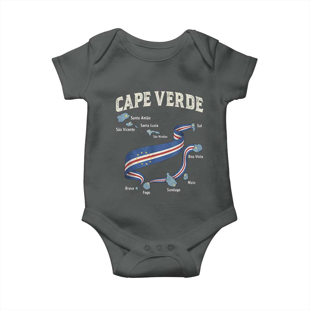 Cape Verde Islands Map National Flag Baby Onesie Cabo Verde Archipelago Geography Pride