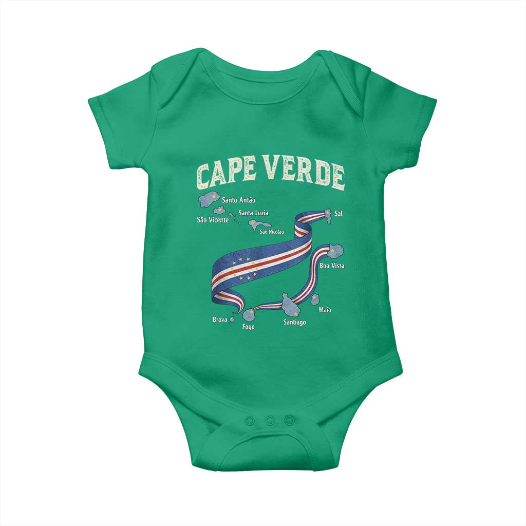 Cape Verde Islands Map National Flag Baby Onesie Cabo Verde Archipelago Geography Pride
