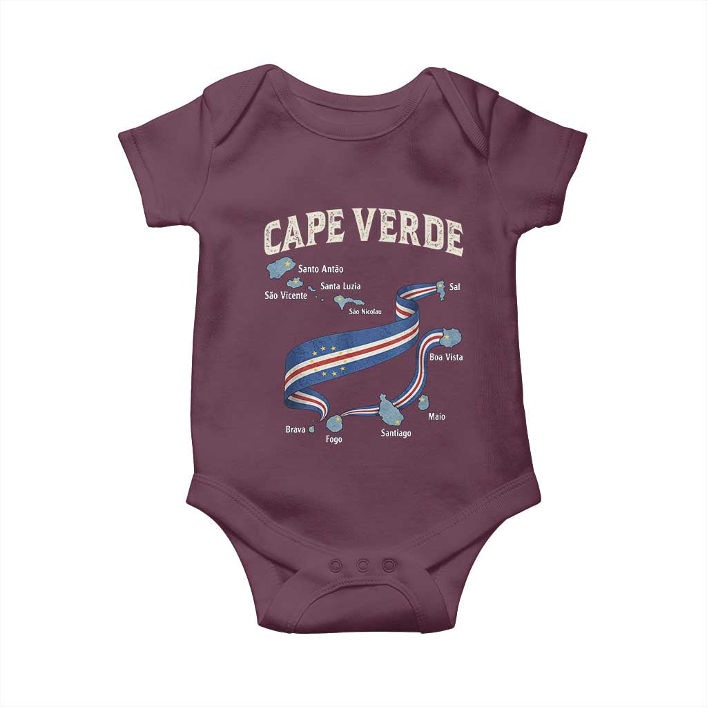 Cape Verde Islands Map National Flag Baby Onesie Cabo Verde Archipelago Geography Pride