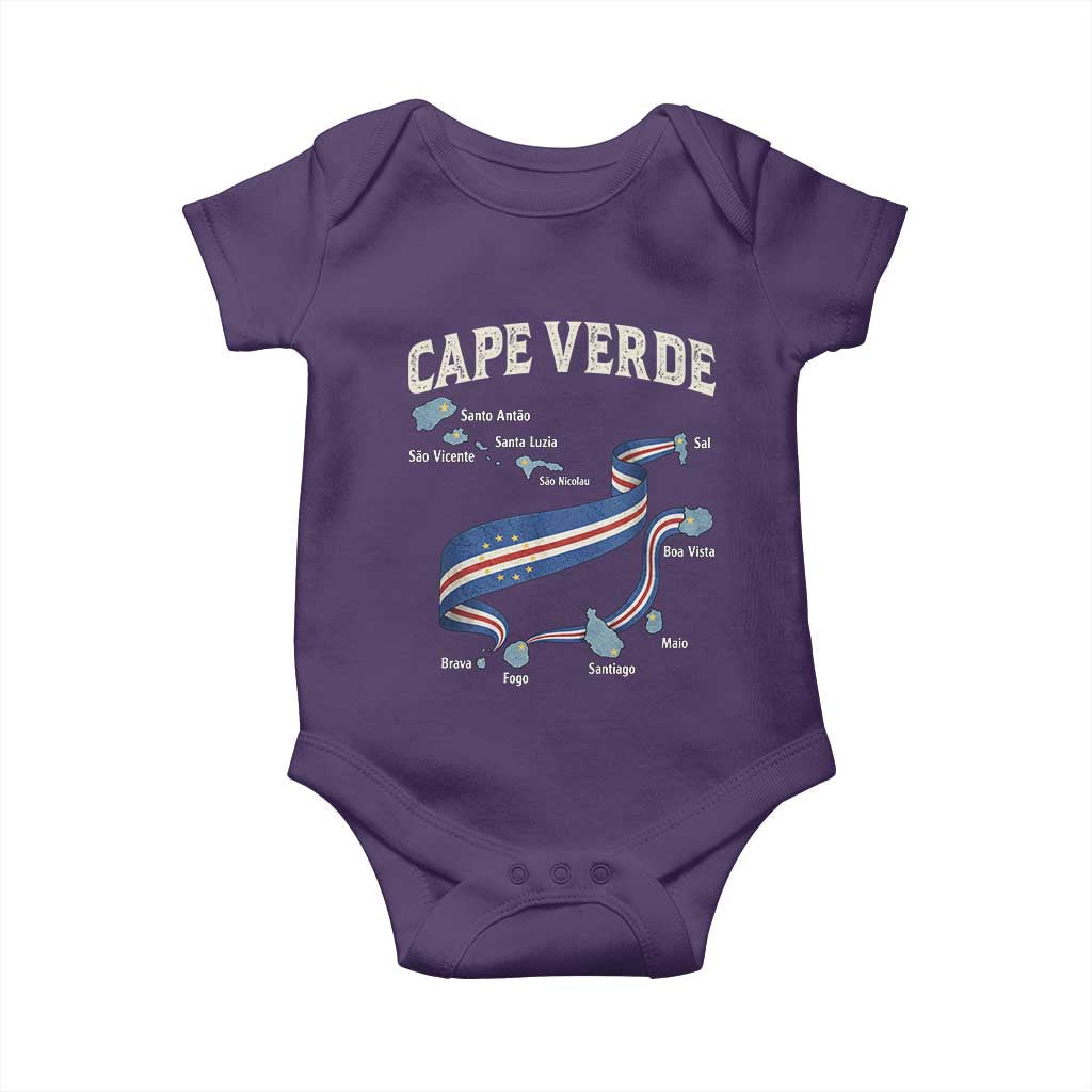 Cape Verde Islands Map National Flag Baby Onesie Cabo Verde Archipelago Geography Pride