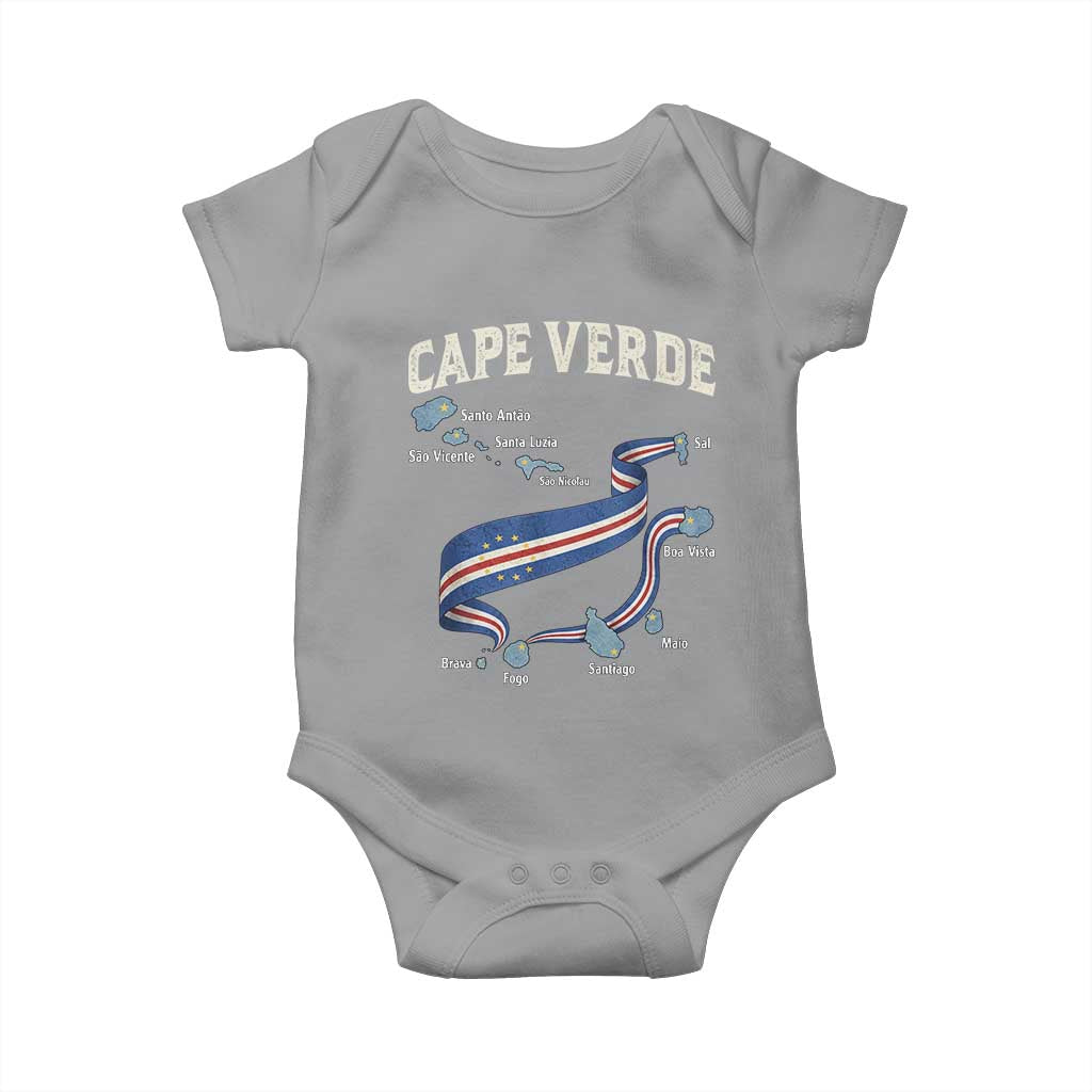 Cape Verde Islands Map National Flag Baby Onesie Cabo Verde Archipelago Geography Pride