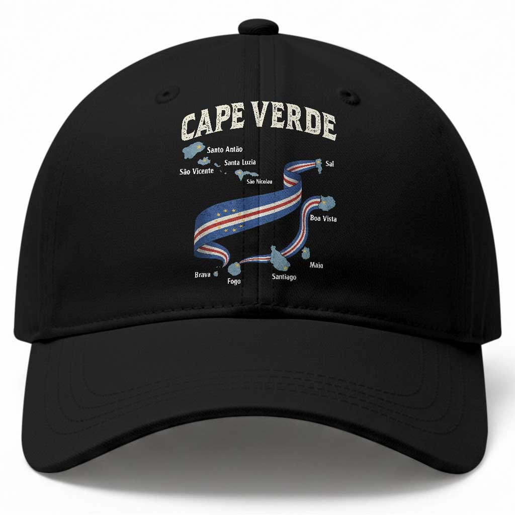Cape Verde Islands Map National Flag Baseball Cap Cabo Verde Archipelago Geography Pride