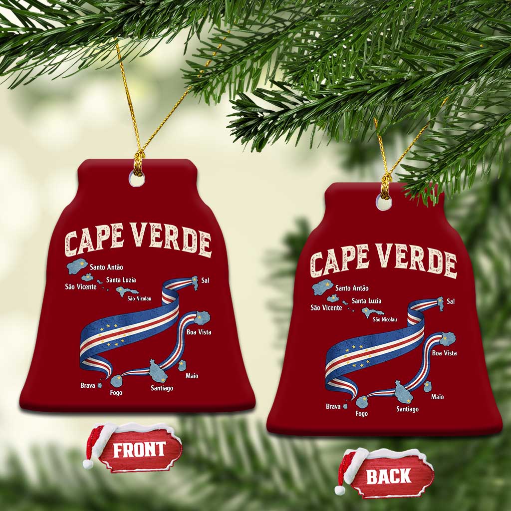 Cape Verde Islands Map National Flag Ceramic Ornament Cabo Verde Archipelago Geography Pride