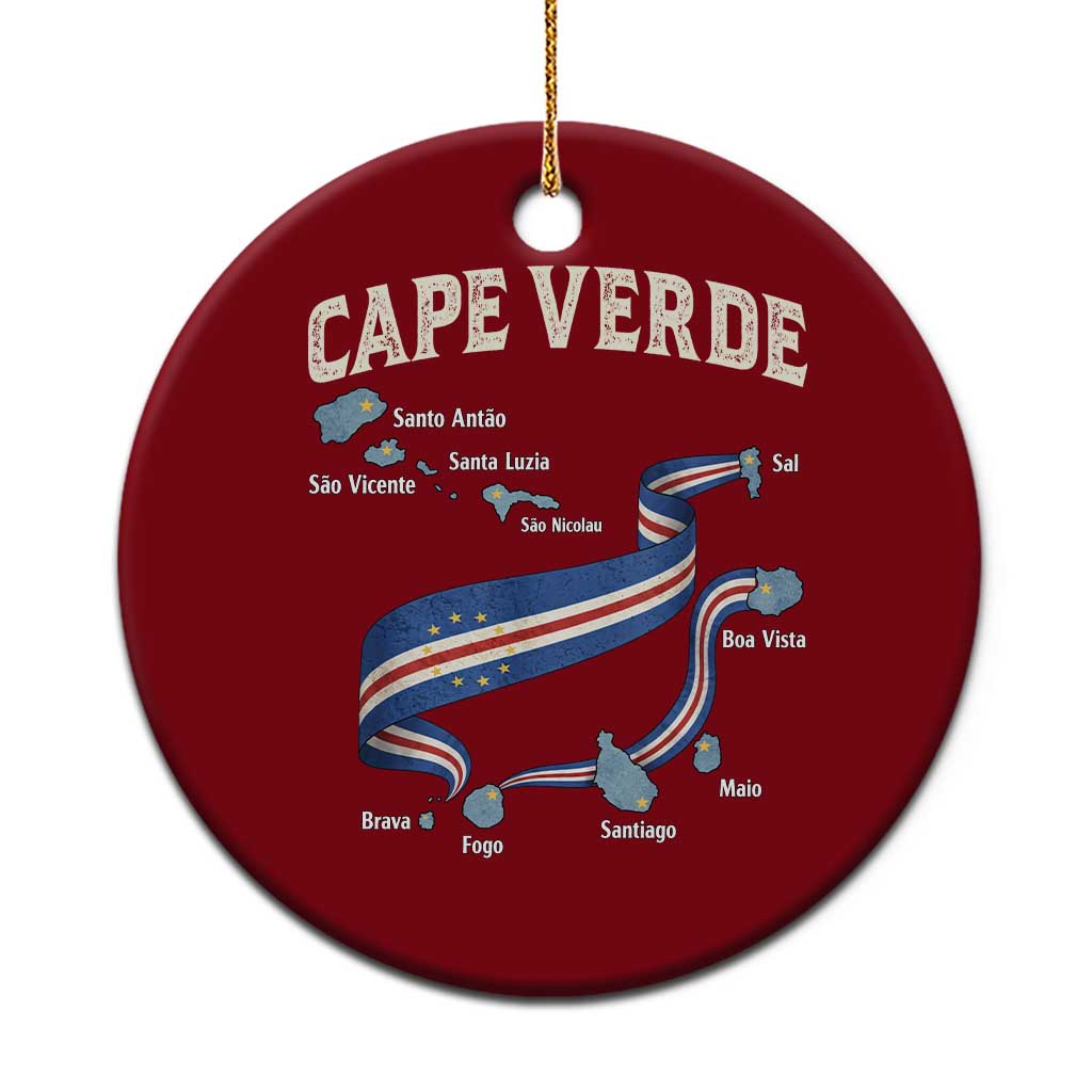Cape Verde Islands Map National Flag Ceramic Ornament Cabo Verde Archipelago Geography Pride