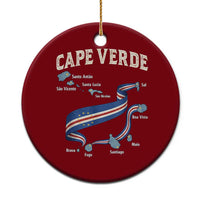 Cape Verde Islands Map National Flag Ceramic Ornament Cabo Verde Archipelago Geography Pride