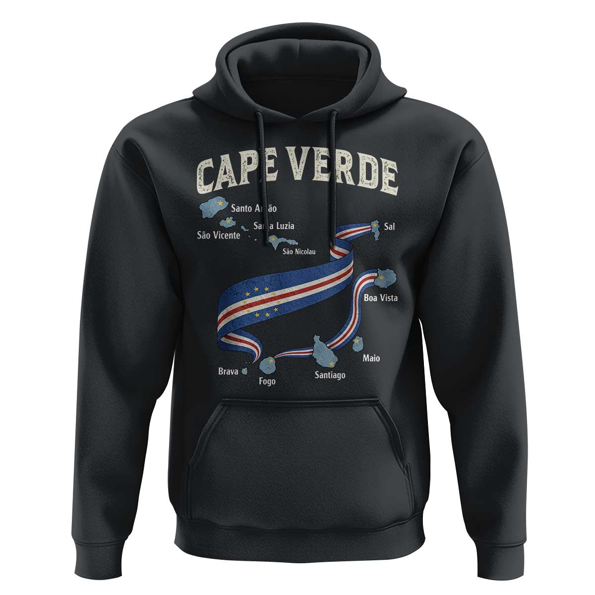Cape Verde Islands Map National Flag Hoodie Cabo Verde Archipelago Geography Pride