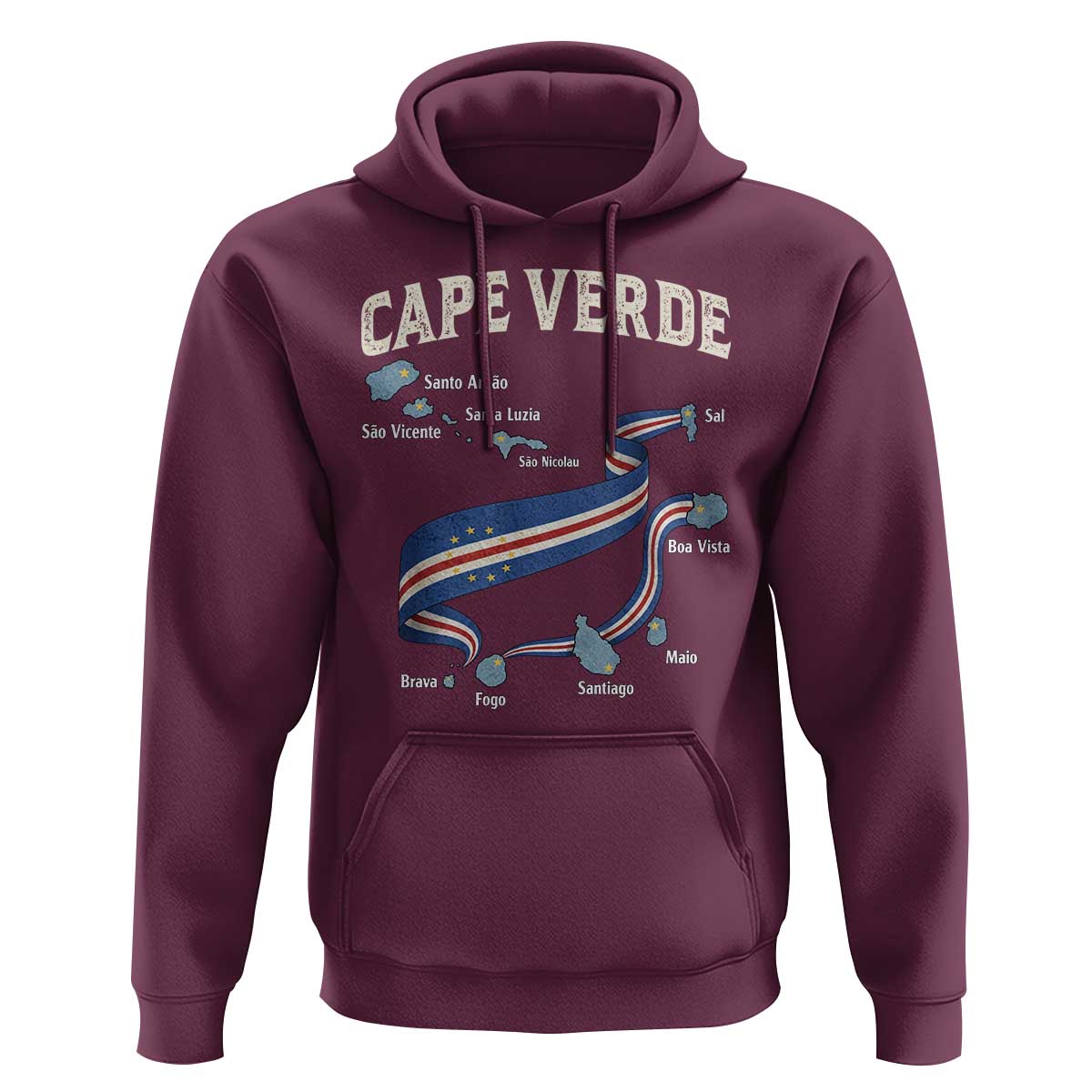 Cape Verde Islands Map National Flag Hoodie Cabo Verde Archipelago Geography Pride