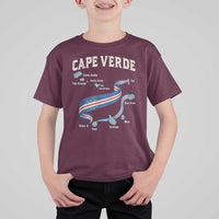 Cape Verde Islands Map National Flag T Shirt For Kid Cabo Verde Archipelago Geography Pride