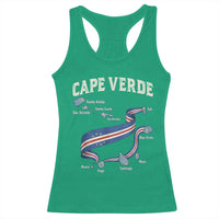 Cape Verde Islands Map National Flag Racerback Tank Top Cabo Verde Archipelago Geography Pride