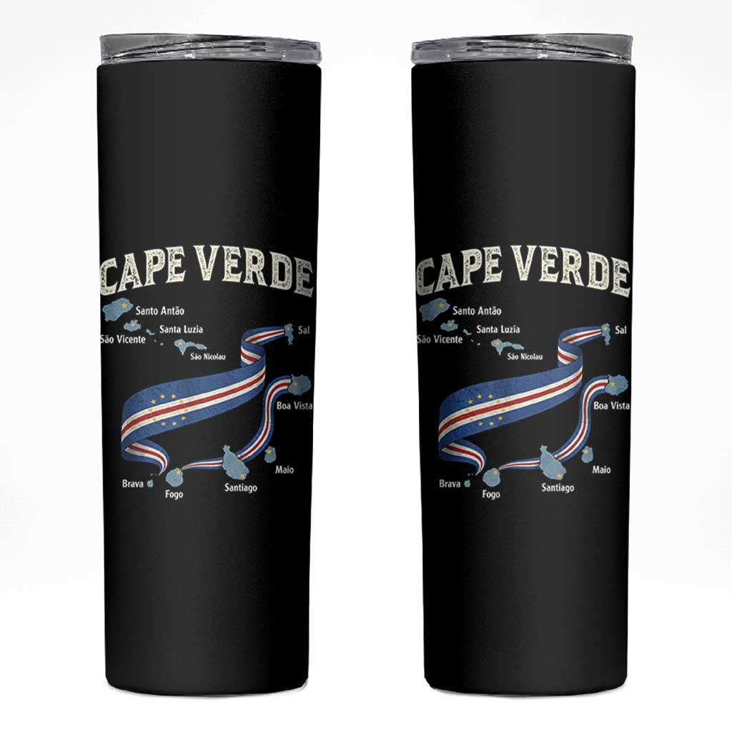Cape Verde Islands Map National Flag Skinny Tumbler Cabo Verde Archipelago Geography Pride