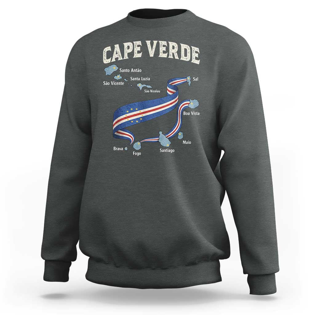 Cape Verde Islands Map National Flag Sweatshirt Cabo Verde Archipelago Geography Pride
