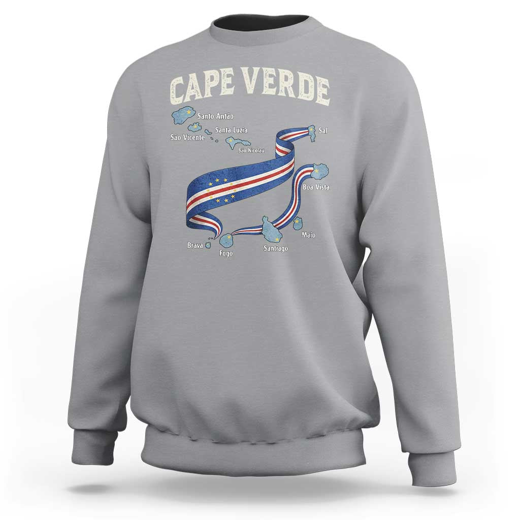 Cape Verde Islands Map National Flag Sweatshirt Cabo Verde Archipelago Geography Pride