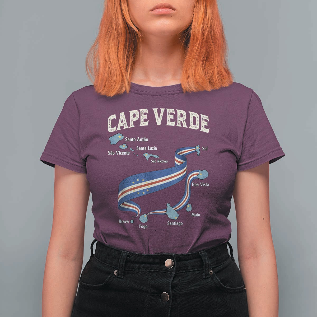 Cape Verde Islands Map National Flag T Shirt For Women Cabo Verde Archipelago Geography Pride