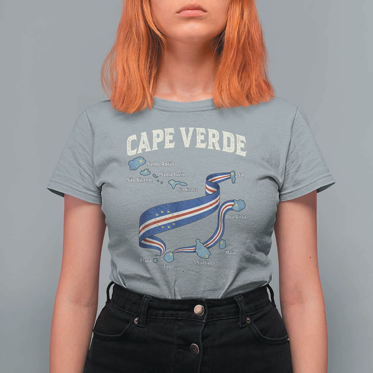 Cape Verde Islands Map National Flag T Shirt For Women Cabo Verde Archipelago Geography Pride