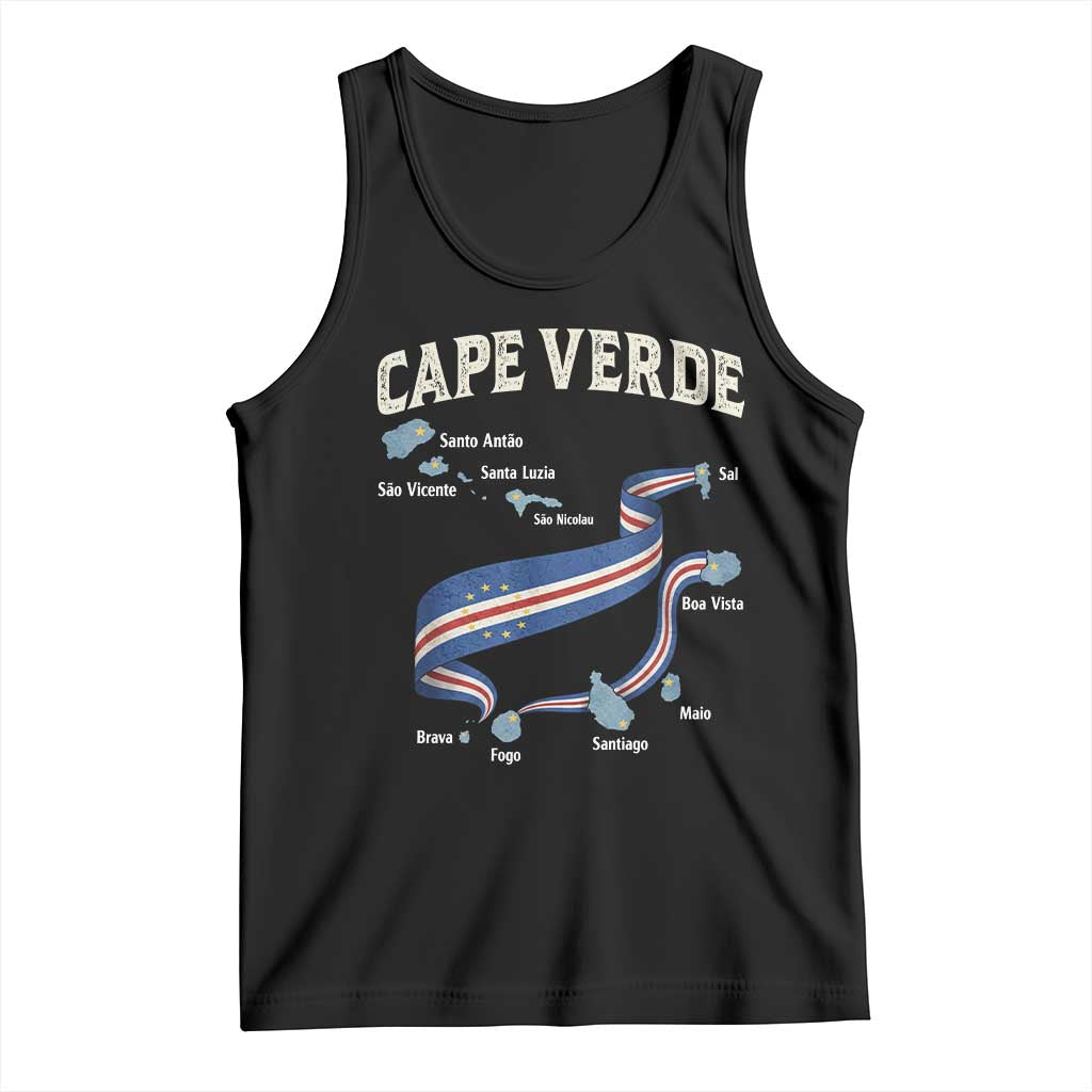 Cape Verde Islands Map National Flag Tank Top Cabo Verde Archipelago Geography Pride