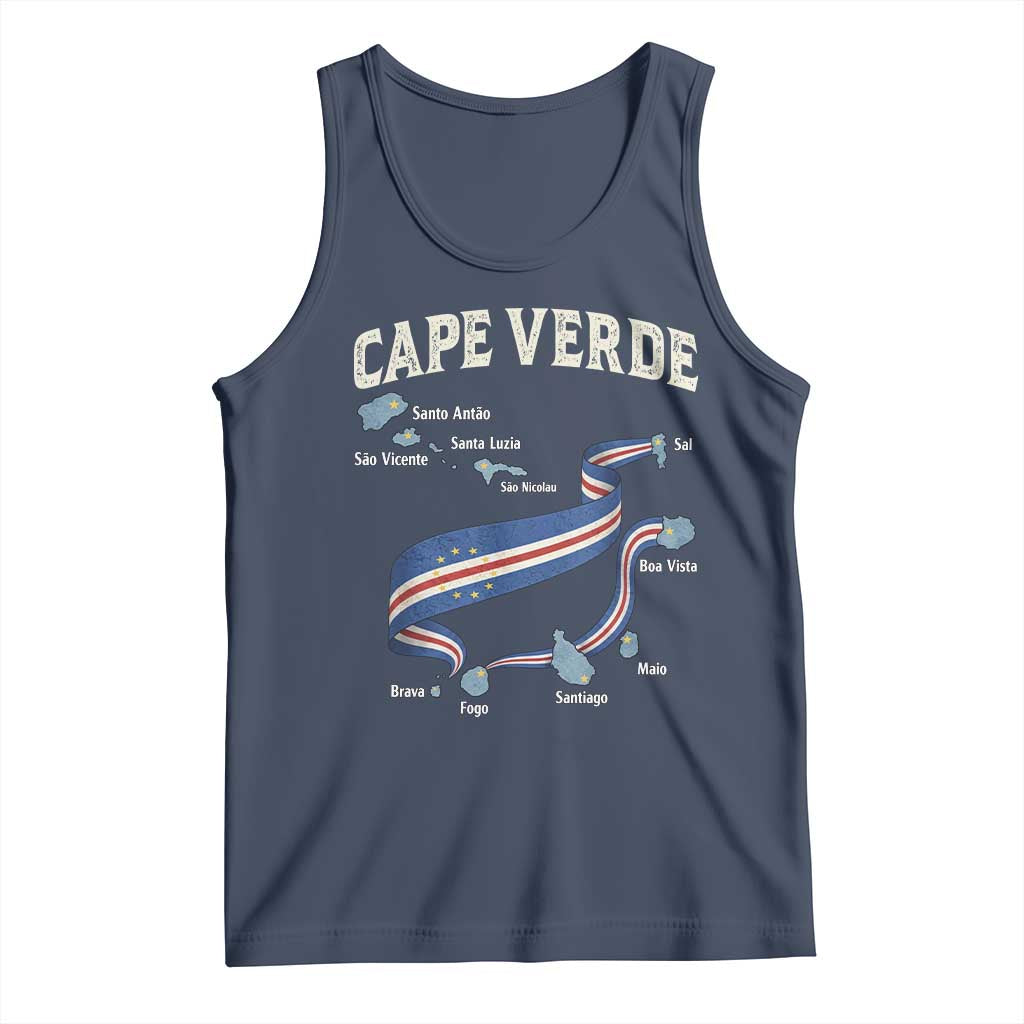 Cape Verde Islands Map National Flag Tank Top Cabo Verde Archipelago Geography Pride