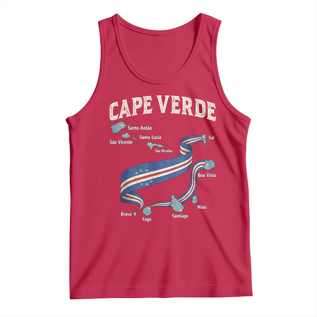 Cape Verde Islands Map National Flag Tank Top Cabo Verde Archipelago Geography Pride