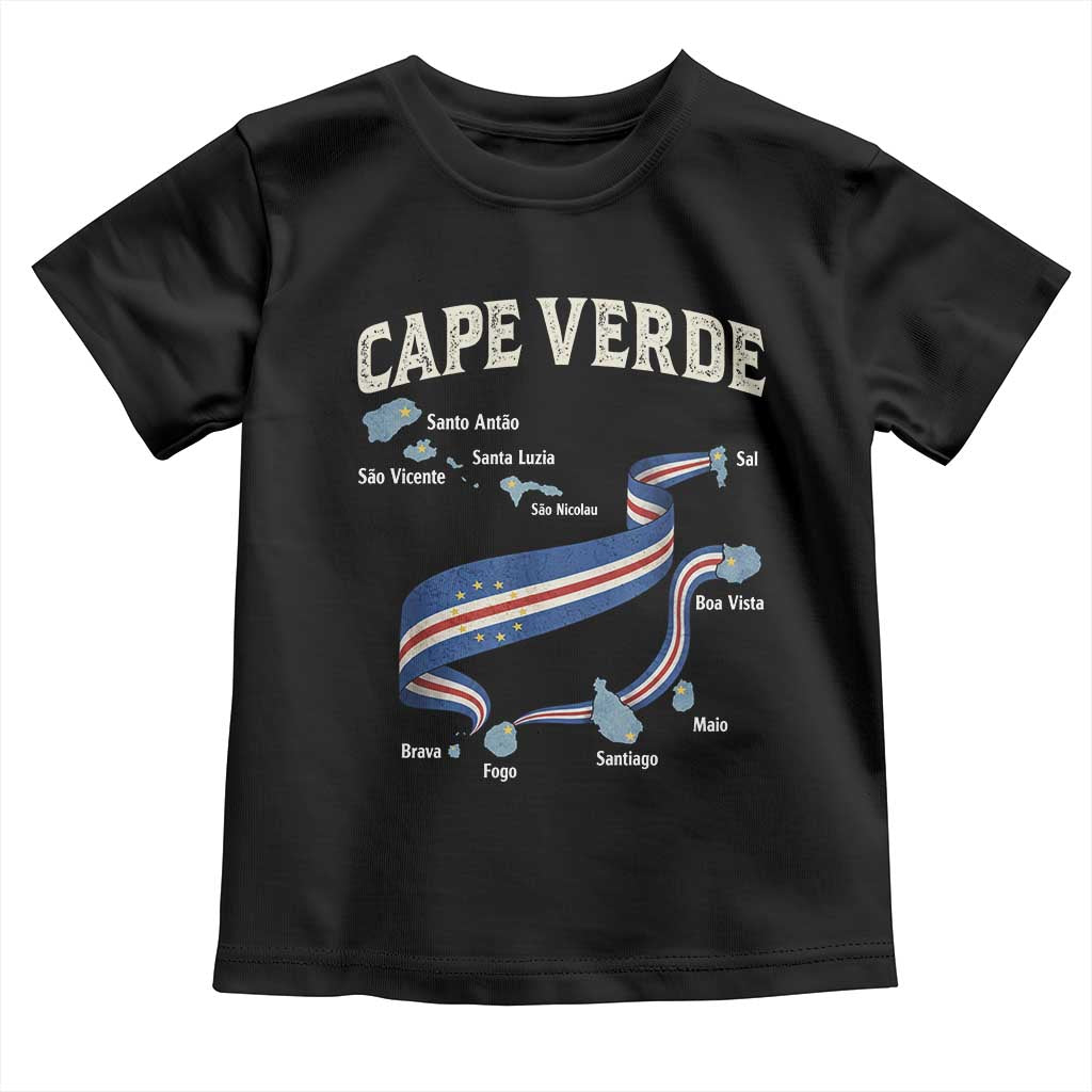 Cape Verde Islands Map National Flag Toddler T Shirt Cabo Verde Archipelago Geography Pride