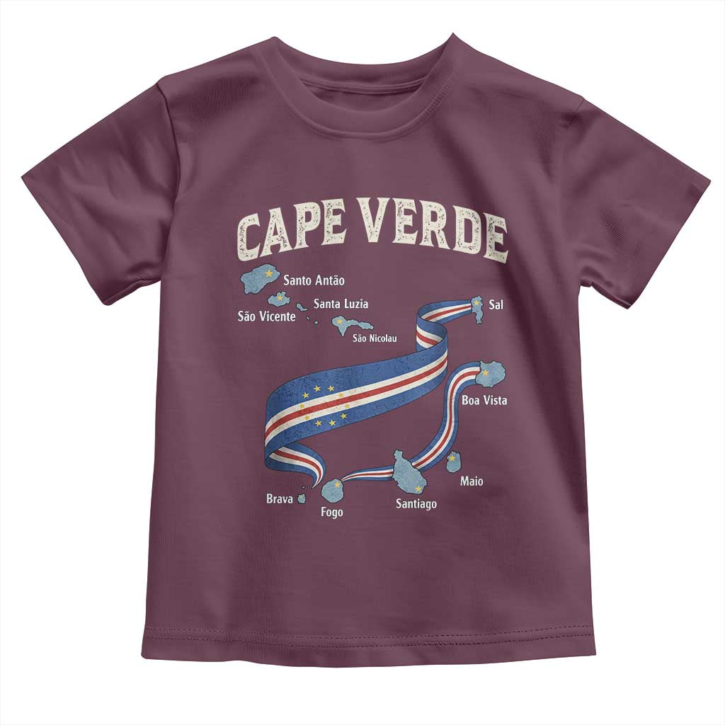 Cape Verde Islands Map National Flag Toddler T Shirt Cabo Verde Archipelago Geography Pride