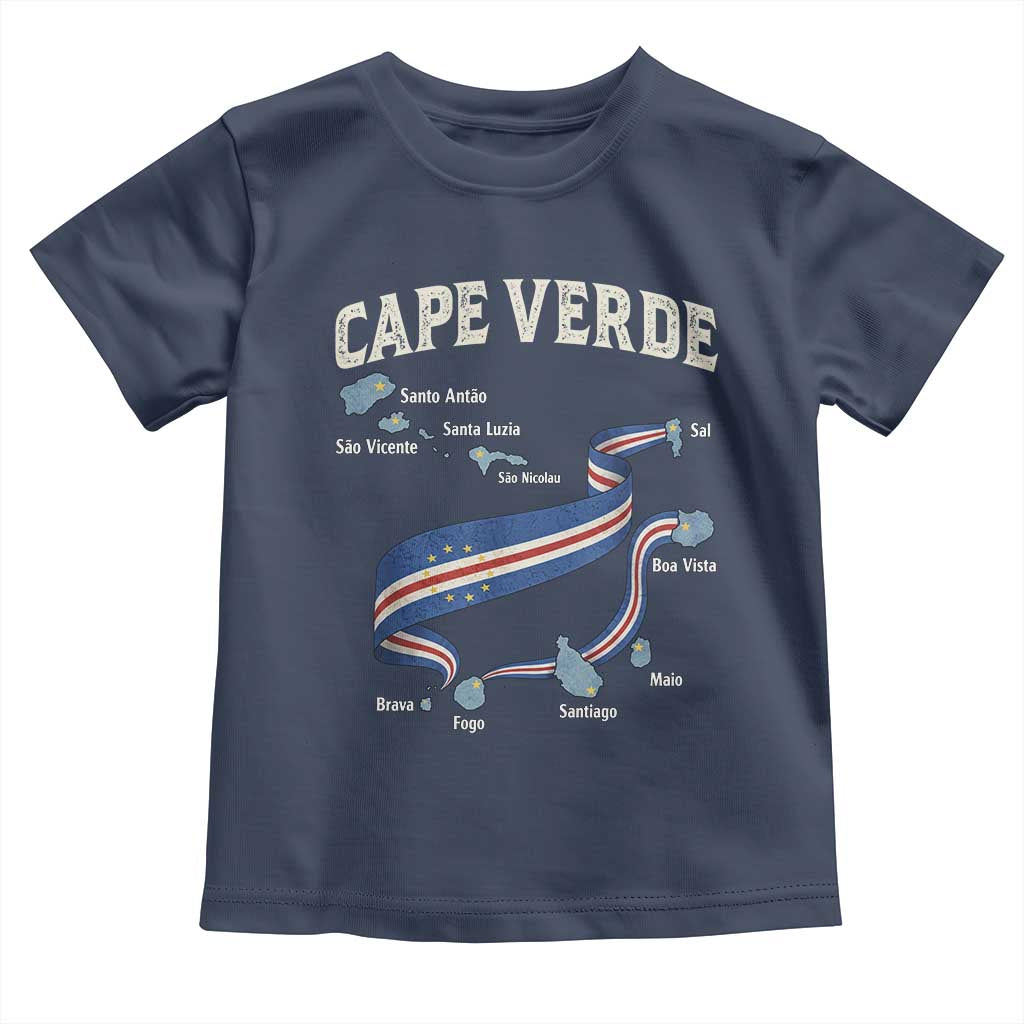 Cape Verde Islands Map National Flag Toddler T Shirt Cabo Verde Archipelago Geography Pride