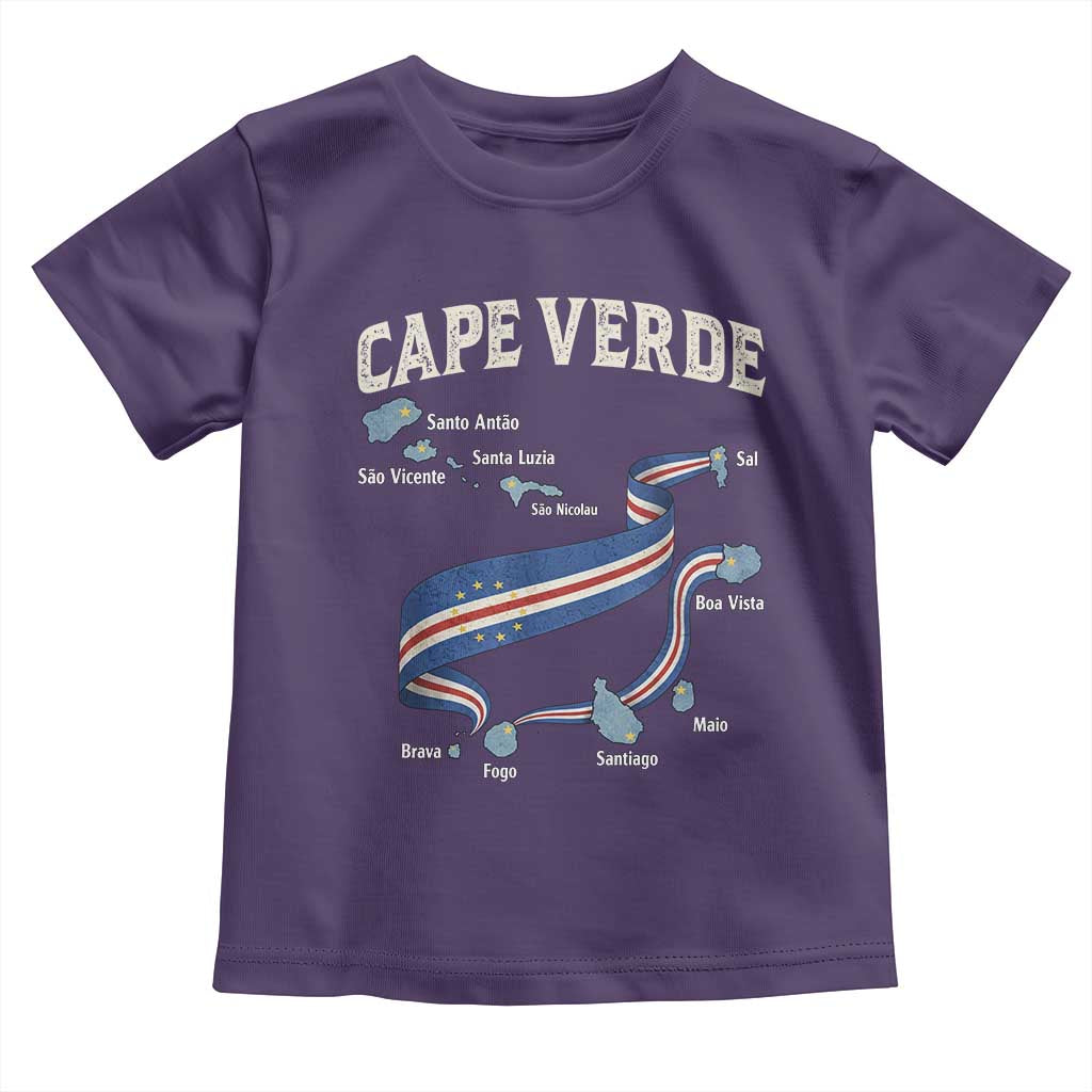 Cape Verde Islands Map National Flag Toddler T Shirt Cabo Verde Archipelago Geography Pride