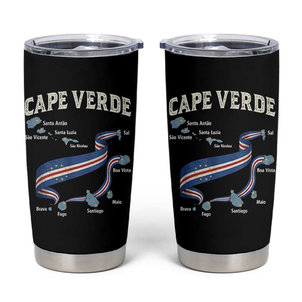 Cape Verde Islands Map National Flag Tumbler Cup Cabo Verde Archipelago Geography Pride