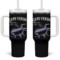 Cape Verde Islands Map National Flag Tumbler With Handle Cabo Verde Archipelago Geography Pride