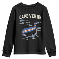 Cape Verde Islands Map National Flag Youth Sweatshirt Cabo Verde Archipelago Geography Pride