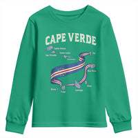 Cape Verde Islands Map National Flag Youth Sweatshirt Cabo Verde Archipelago Geography Pride